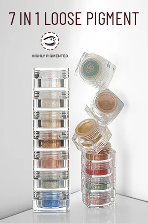 PAC Pigment Tower (7 in 1) (2.5 gm)  Loose eyeshadow powder  Net Weight : 2.5 g / 0.09 oz (7X)